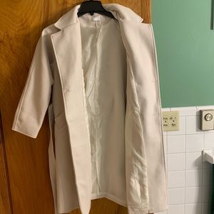 Cream colored coat. Brand is Witchery and size Medium.